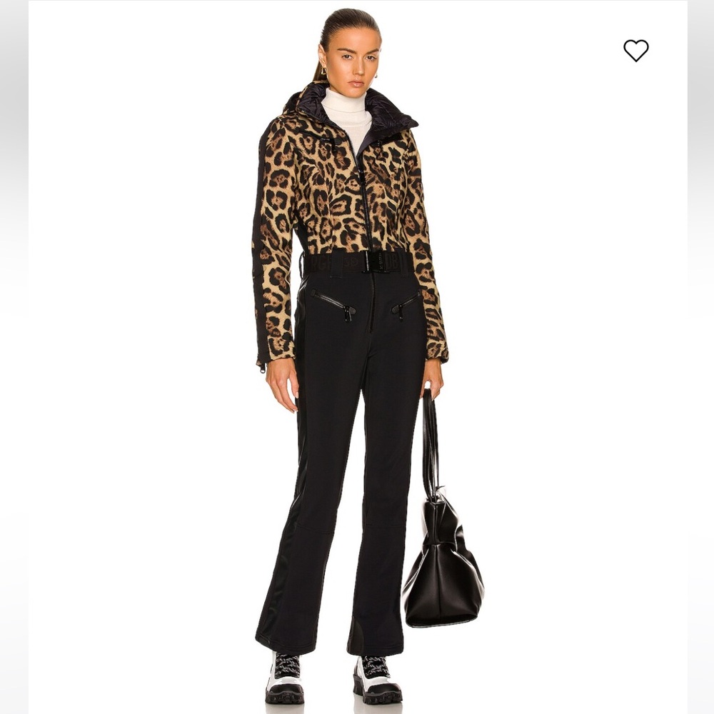 Goldbergh Lynx Leopard Print Belted Ski Suit